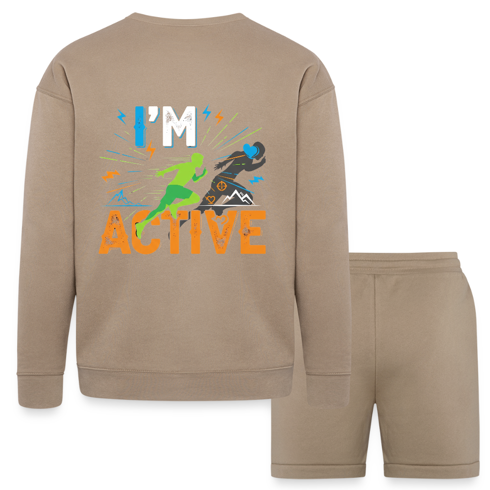 FVO | I'M ACTIVE Unisex Sweatshirt & Short Set - tan