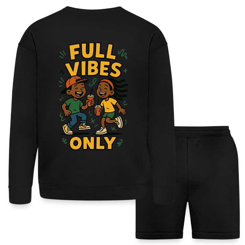 FVO | Full Vibes Only  Unisex Sweatshirt & Short Set - black