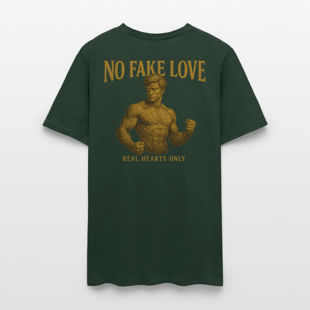 Men's T-Shirt | No Fake Love Back Print - forest green