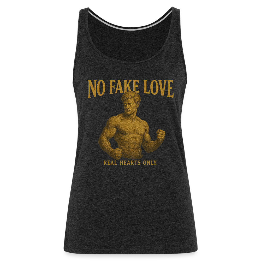 CR - Women's NO FAKE LOVE — Real Hearts Only. Premium Tank Top shop the vibe at chullosrepublic.com