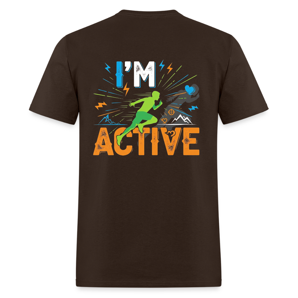 Men's IM ACTIVE T-Shirt | Front & Back - brown