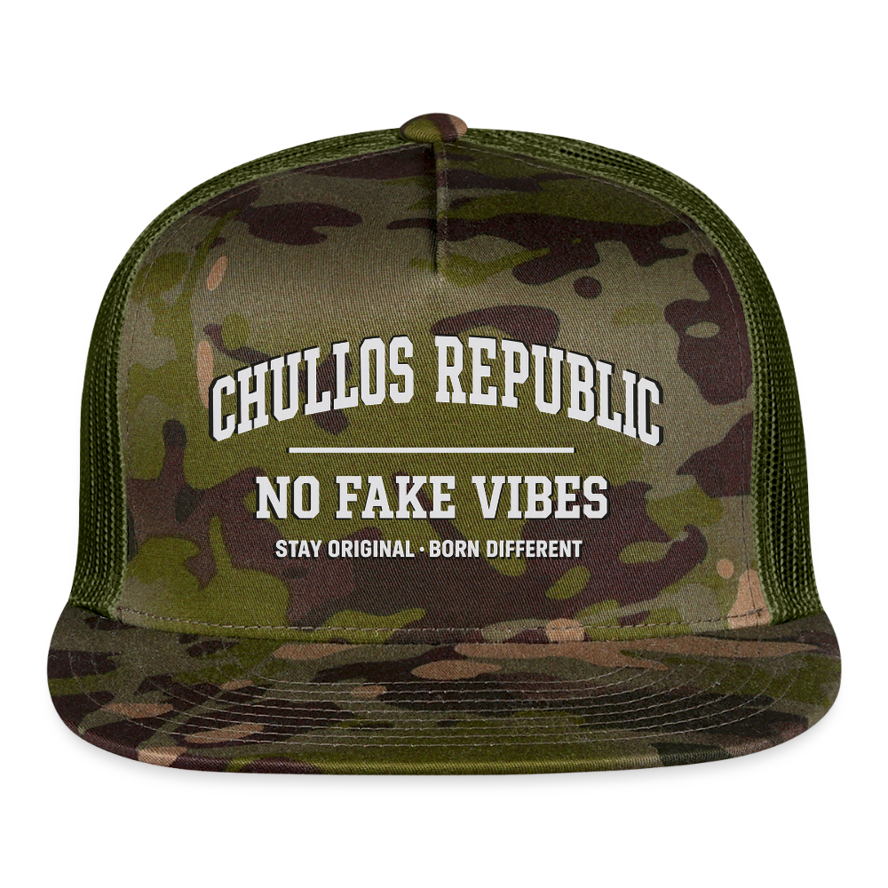 CR - No Fake Vibes | Trucker Hat shop the vibe at chullosrepublic.com