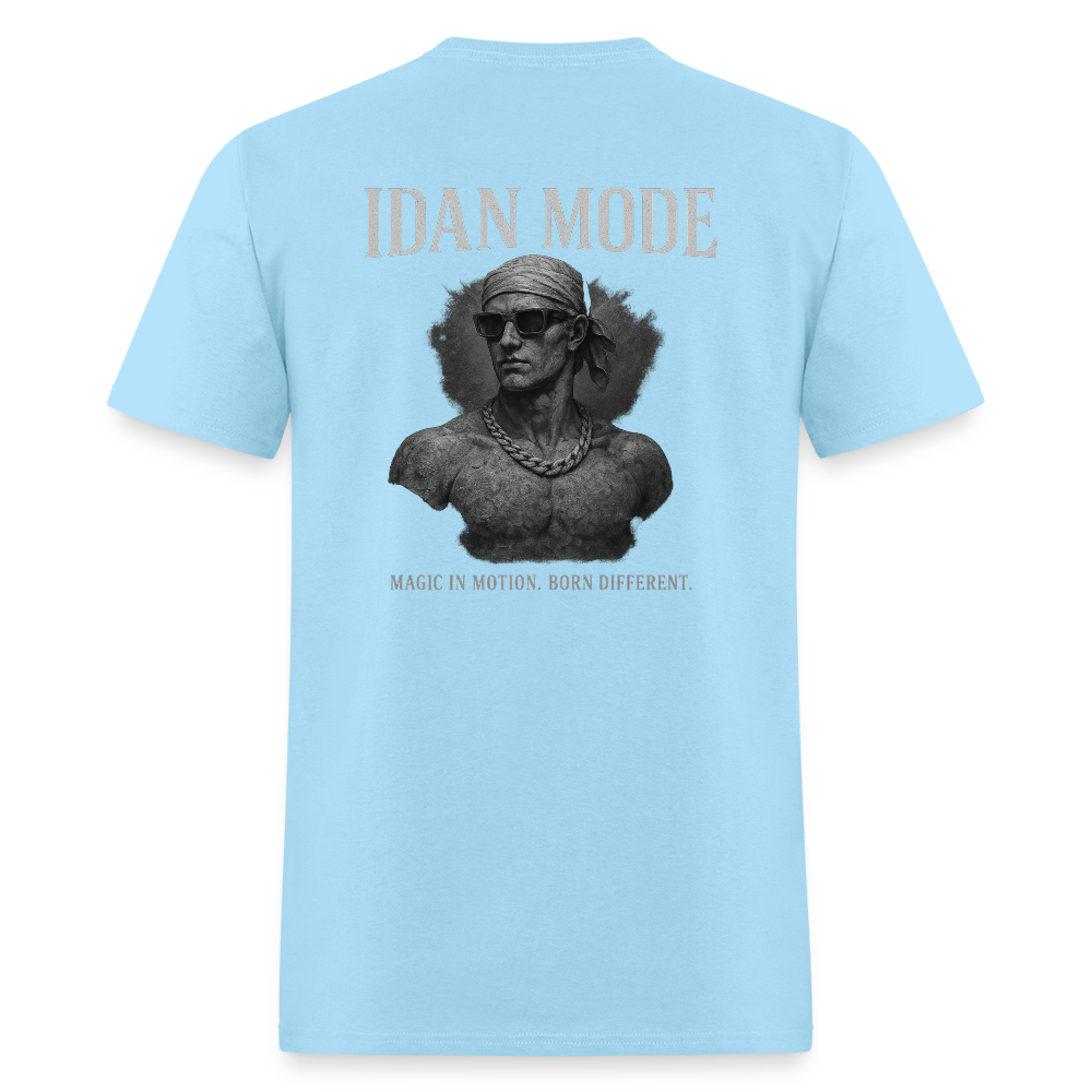 Men's T-Shirt | IDAN MODE Back Print - powder blue