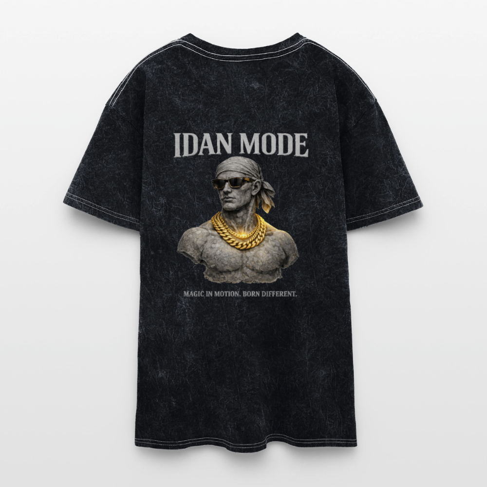 "IDAN MODE" VINTAGE MINERAL WASH T-SHIRT - mineral black