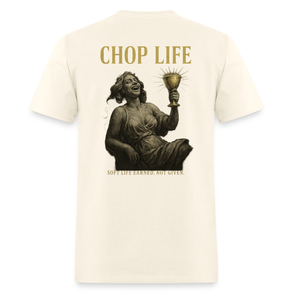 Men's T-Shirt | CHOP LIFE Back Print - sweet cream heather