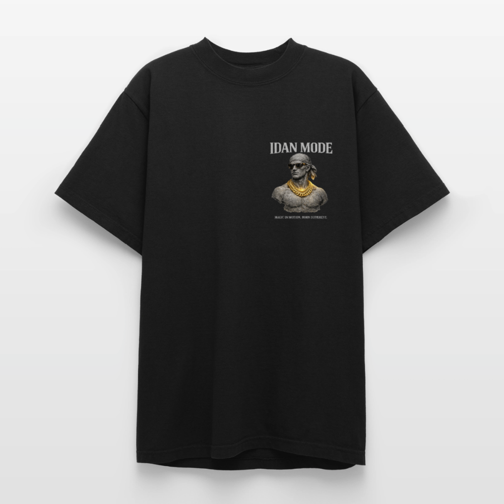 "IDAN MODE" HEAVYWEIGHT WASHED T-SHIRT - black