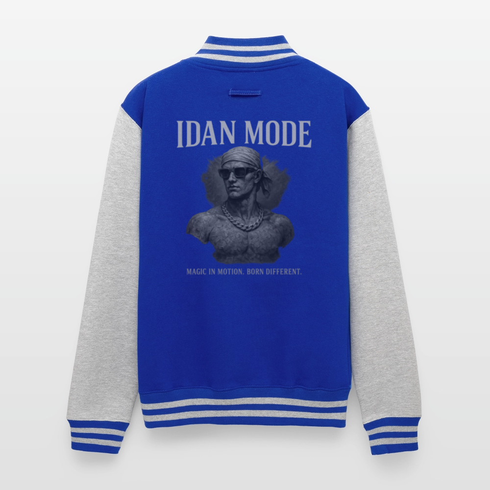 IDAN MODE | Unisex College Sweat Jacket - royal/heather grey