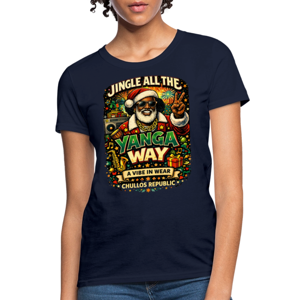 Jingle All The Yanga Way | Women's T-Shirt - navy