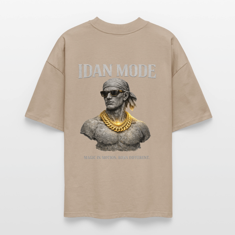 IDAN MODE BRUTALIST MOCK-NECK TEE - stone