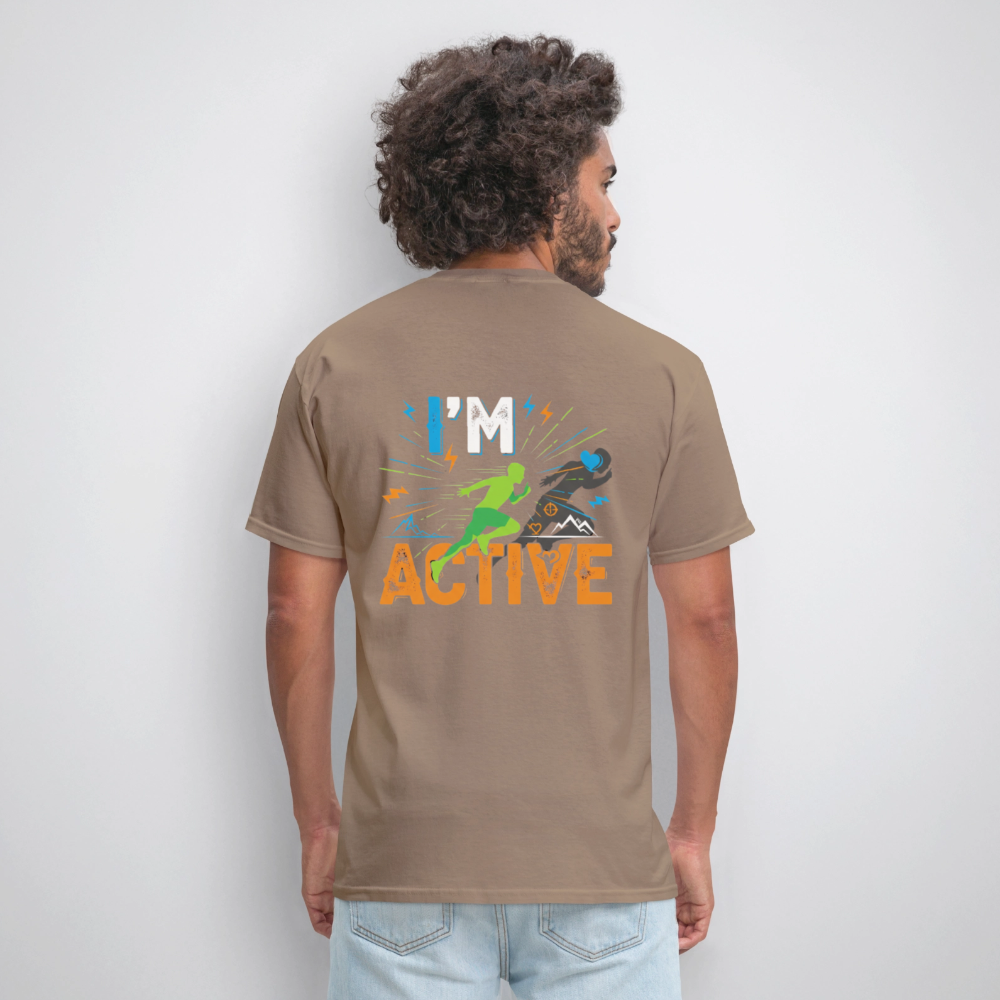Men's IM ACTIVE T-Shirt | Front & Back - safari