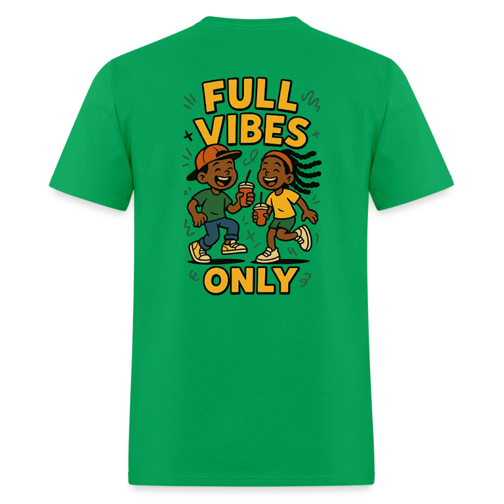 Men's Full Vibes Only T-Shirt | Front & Back - bright green