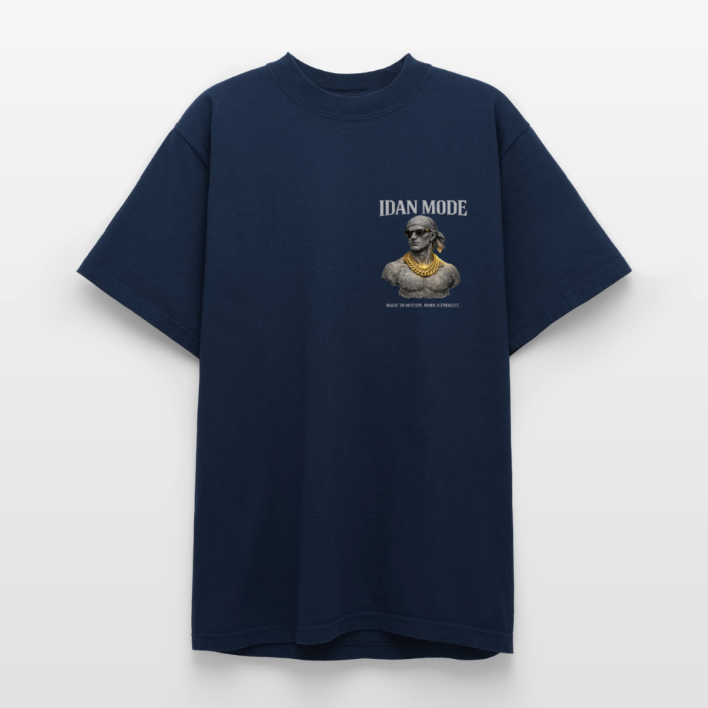 "IDAN MODE" HEAVYWEIGHT WASHED T-SHIRT - navy