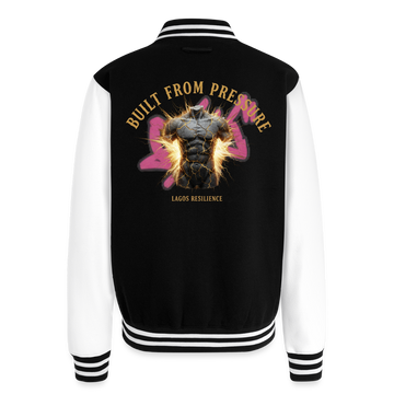 Built From Pressure | Unisex College Sweat Jacket - black/white