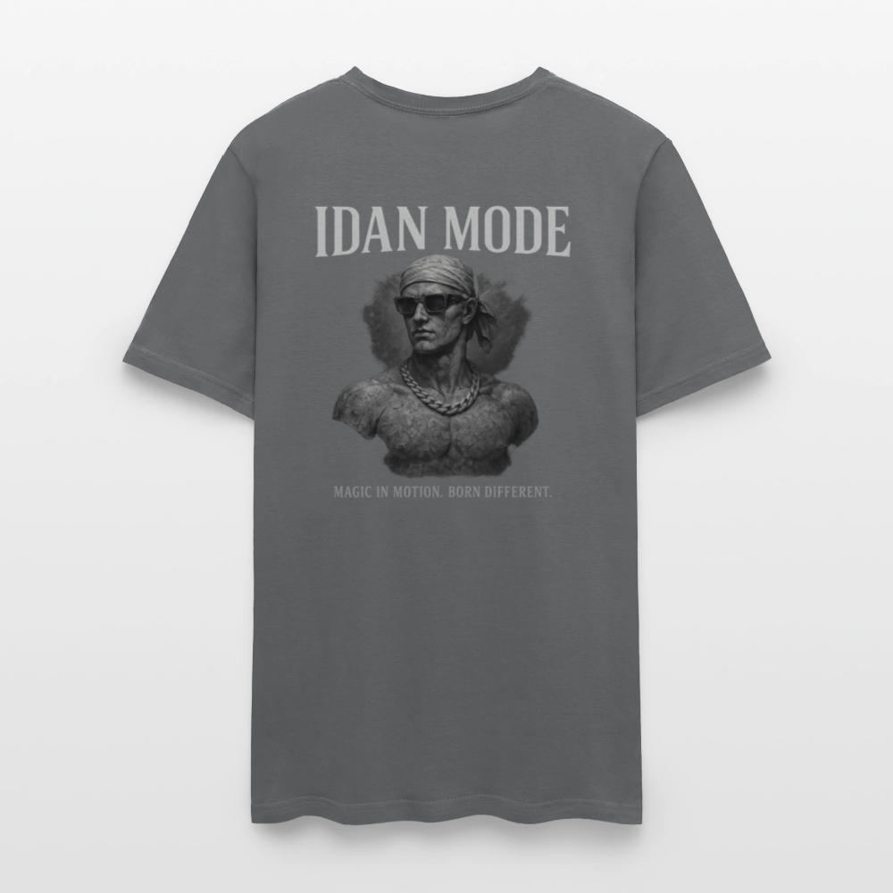 Men's T-Shirt | IDAN MODE Back Print - charcoal