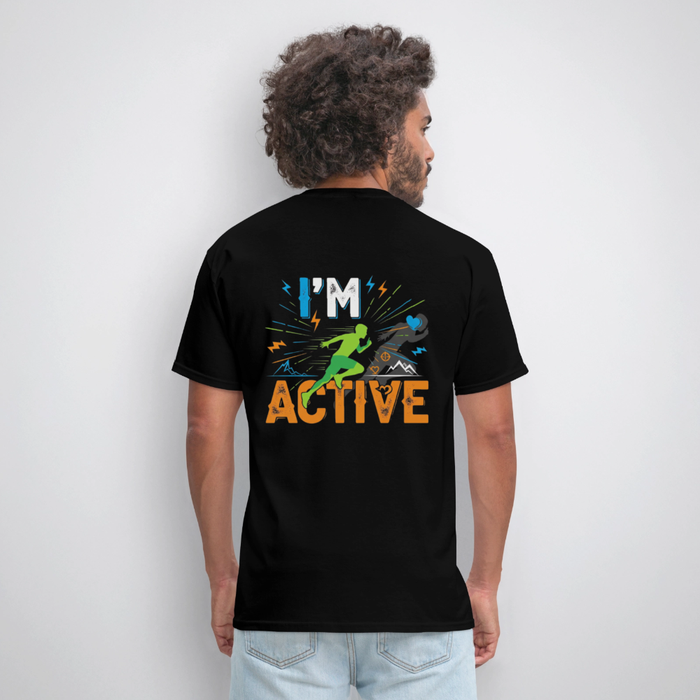 Men's IM ACTIVE T-Shirt | Front & Back - black