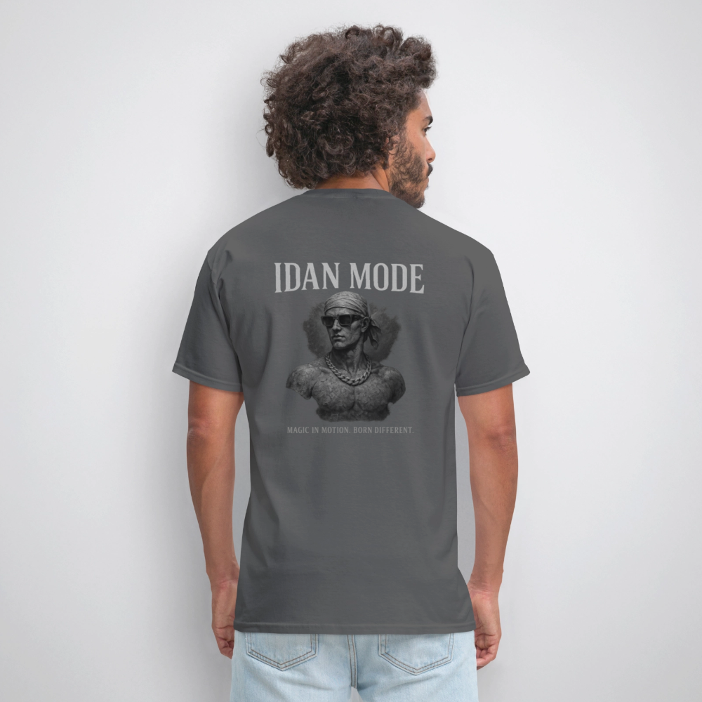 Men's T-Shirt | IDAN MODE Back Print - charcoal