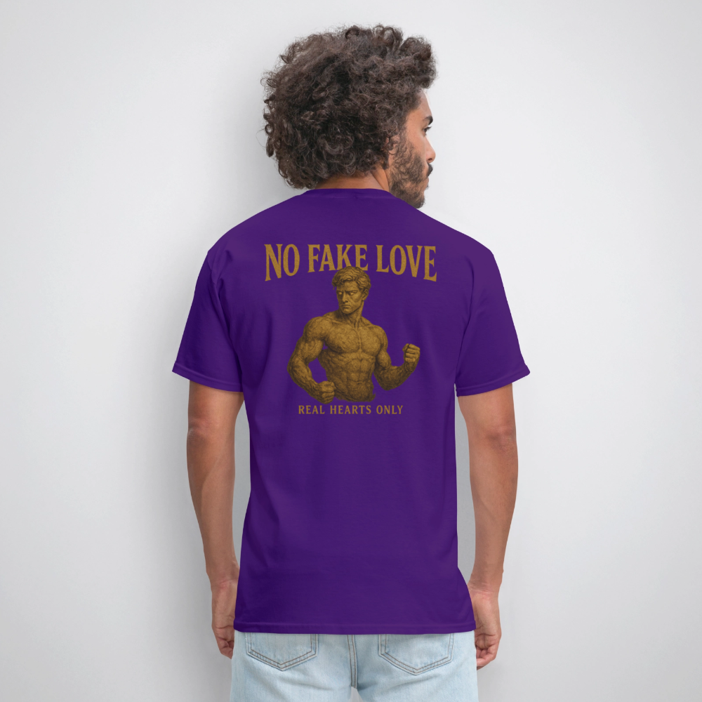 Men's T-Shirt | No Fake Love Back Print - purple