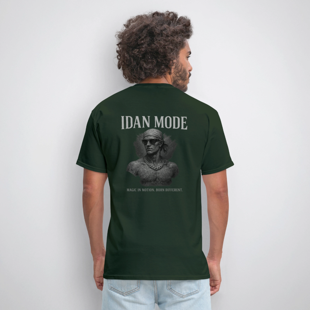 Men's T-Shirt | IDAN MODE Back Print - forest green