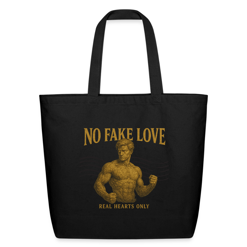 CR - No Fake Love | Eco-Friendly Cotton Tote shop the vibe at chullosrepublic.com
