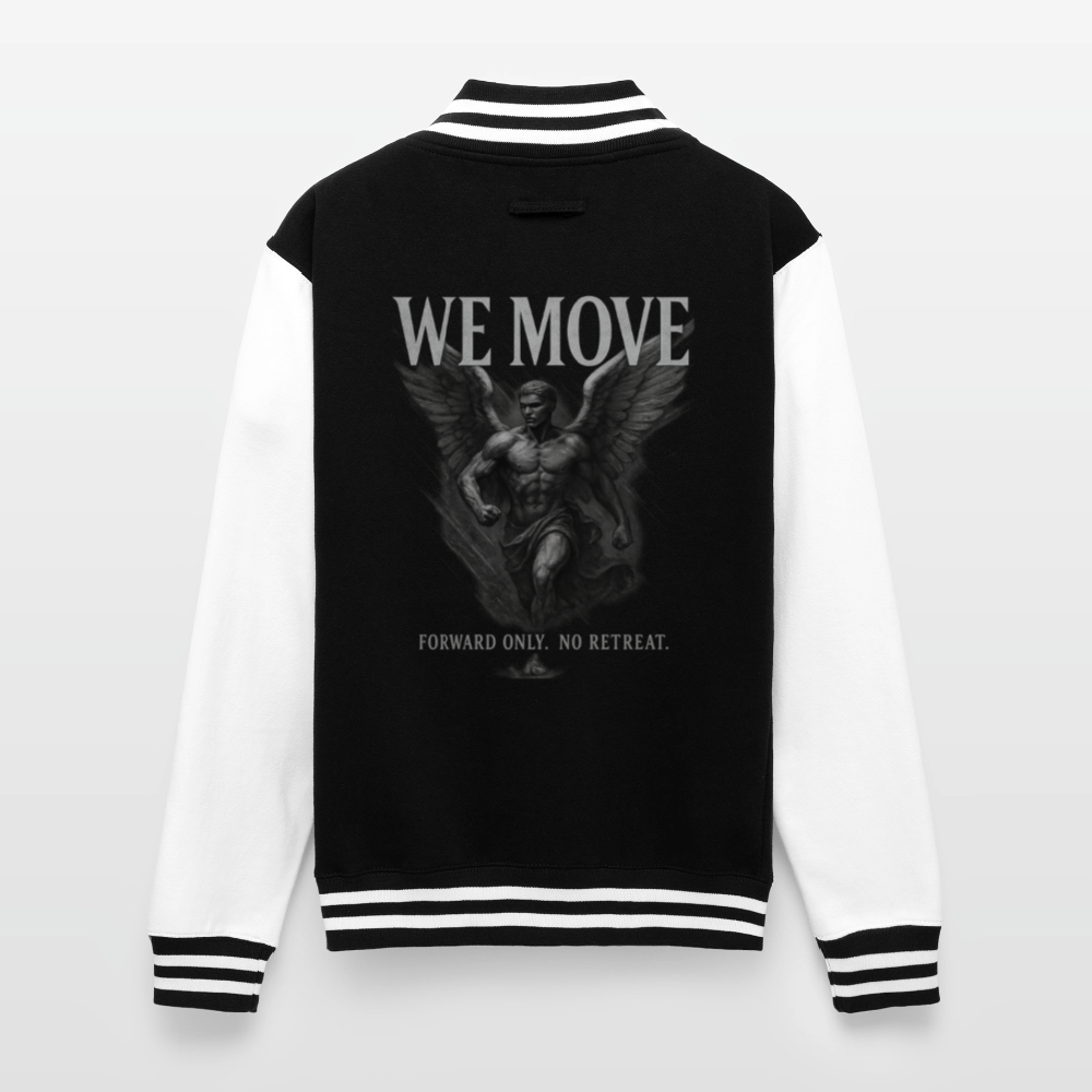 We Move - Male Angel | Unisex College Sweat Jacket - black/white