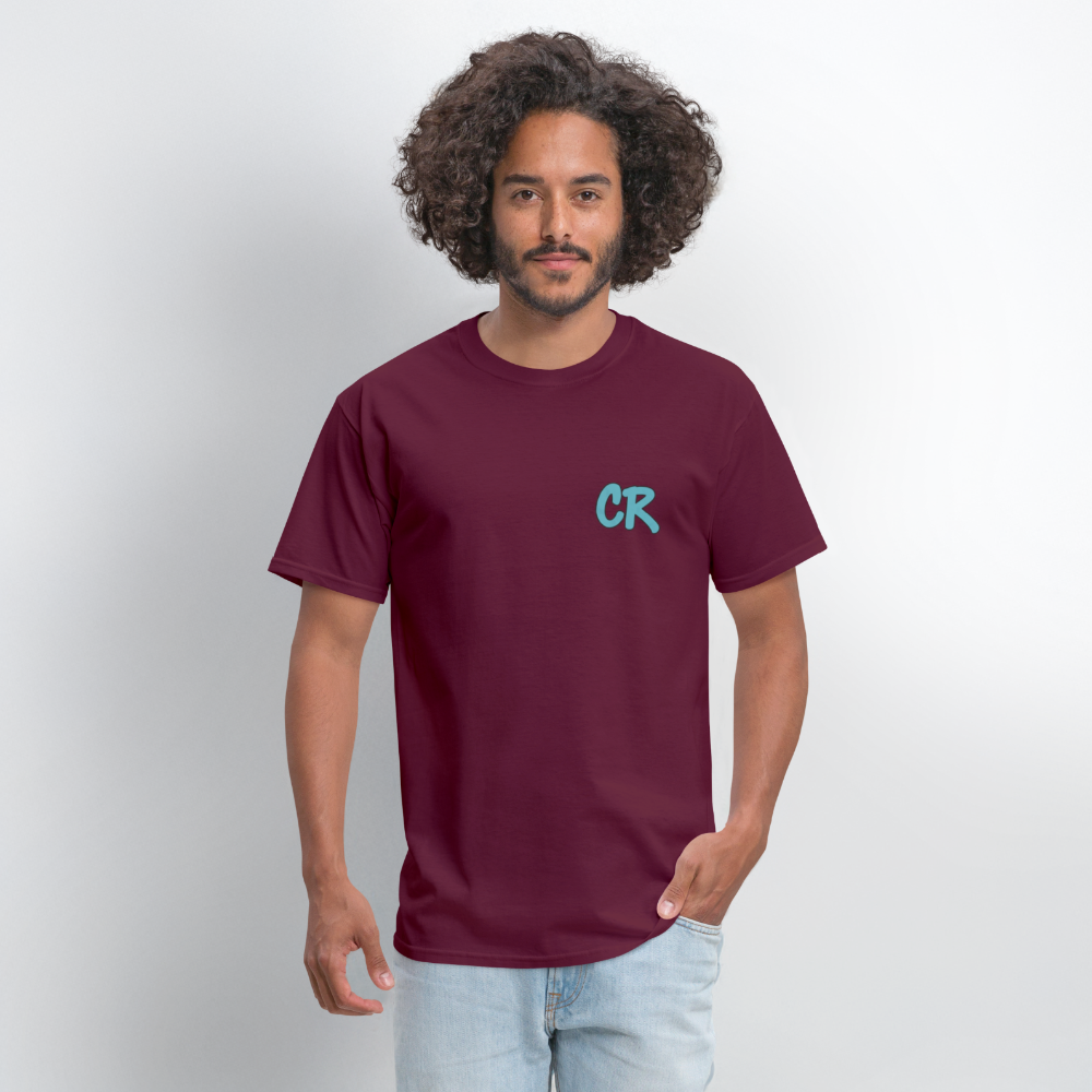 Men's T-Shirt | IDAN MODE Back Print - burgundy
