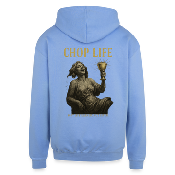 CR - Chop Life - Soft Life Earn. Not Given | Contrast Hoodie - sky blue/white