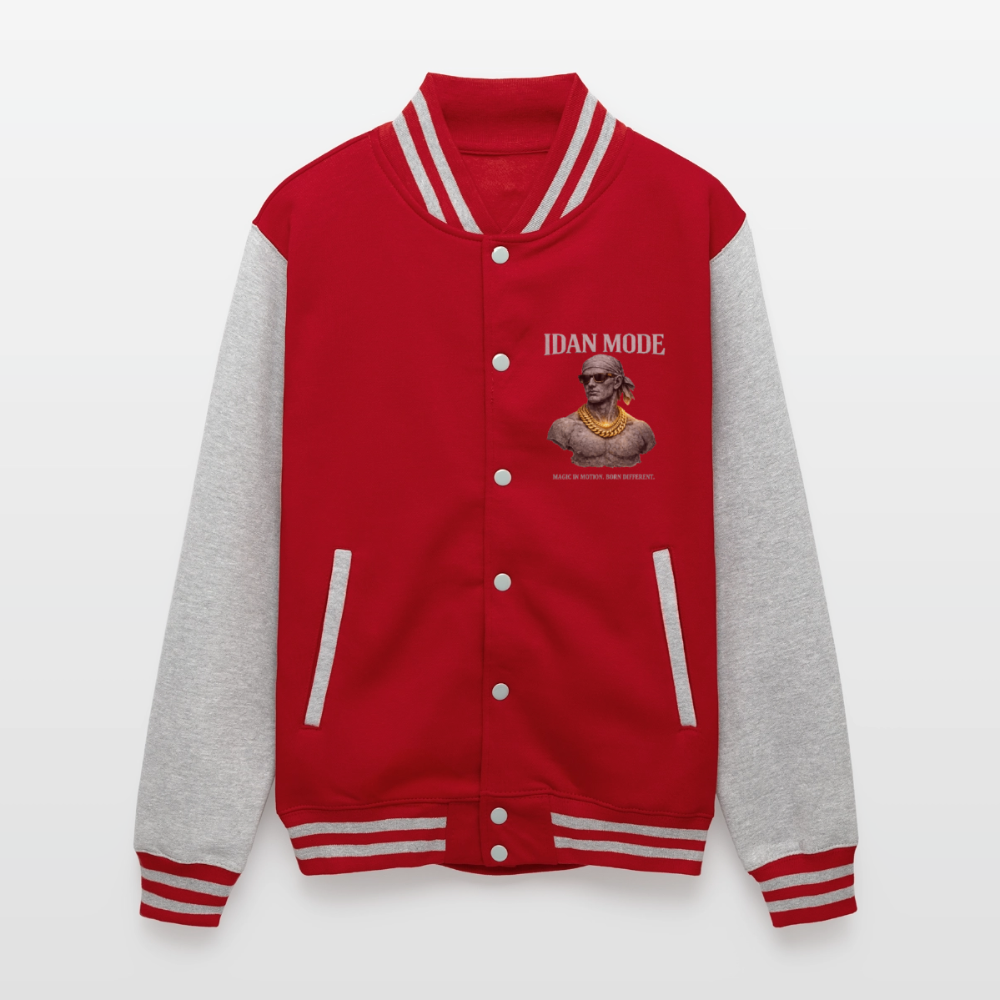 IDAN MODE - Unisex College Sweat Jacket Pocket - red/heather grey