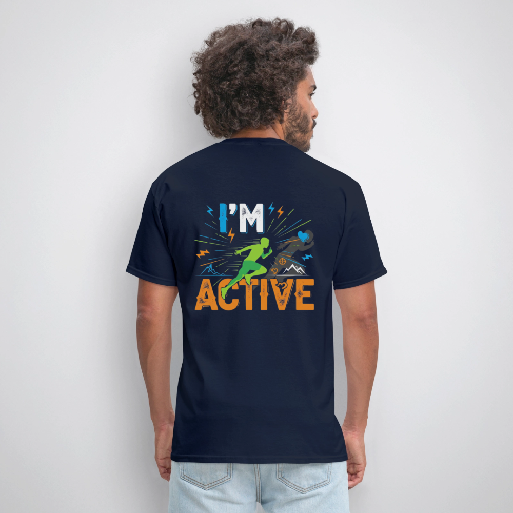 Men's IM ACTIVE T-Shirt | Front & Back - navy