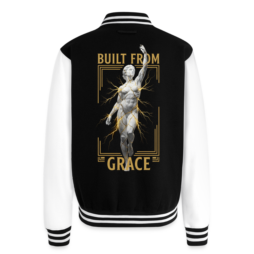 Built From Grace | Unisex College Sweat Jacket - black/white