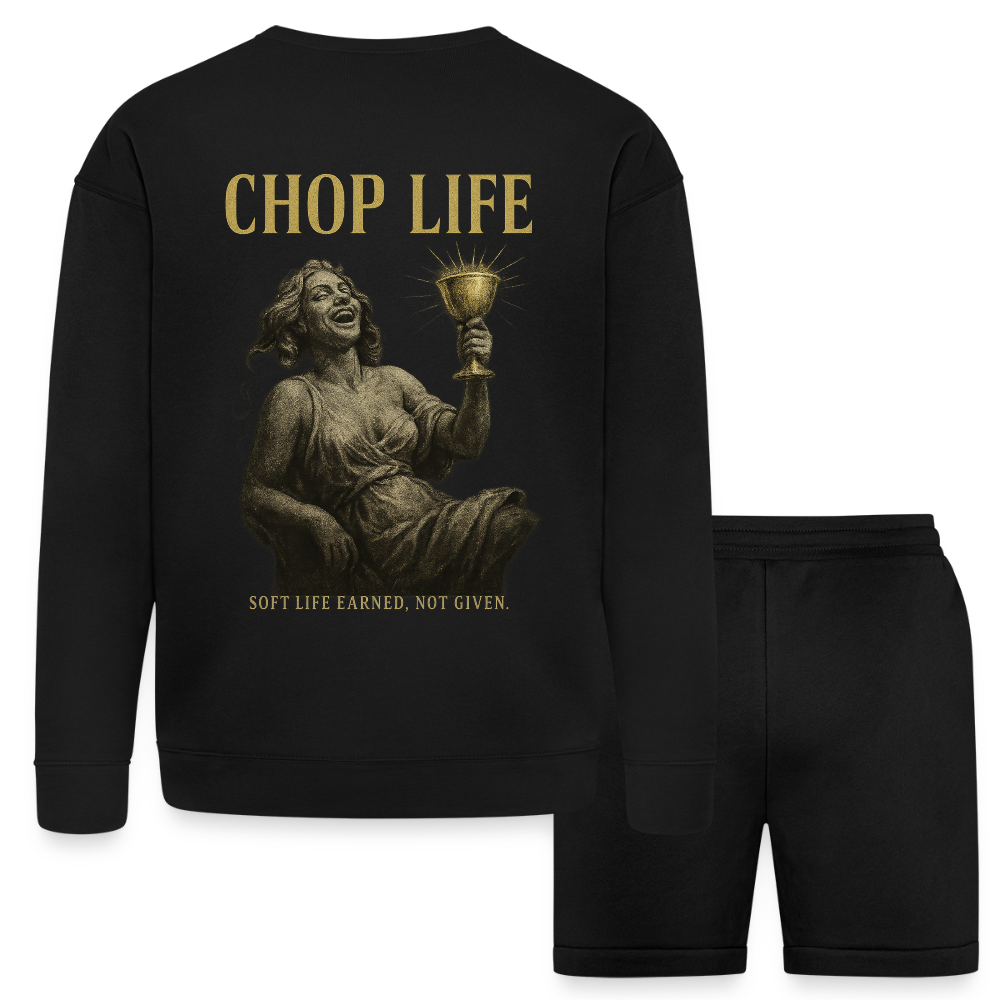 FVO | CHOP LIFE  Unisex Sweatshirt & Short Set - black
