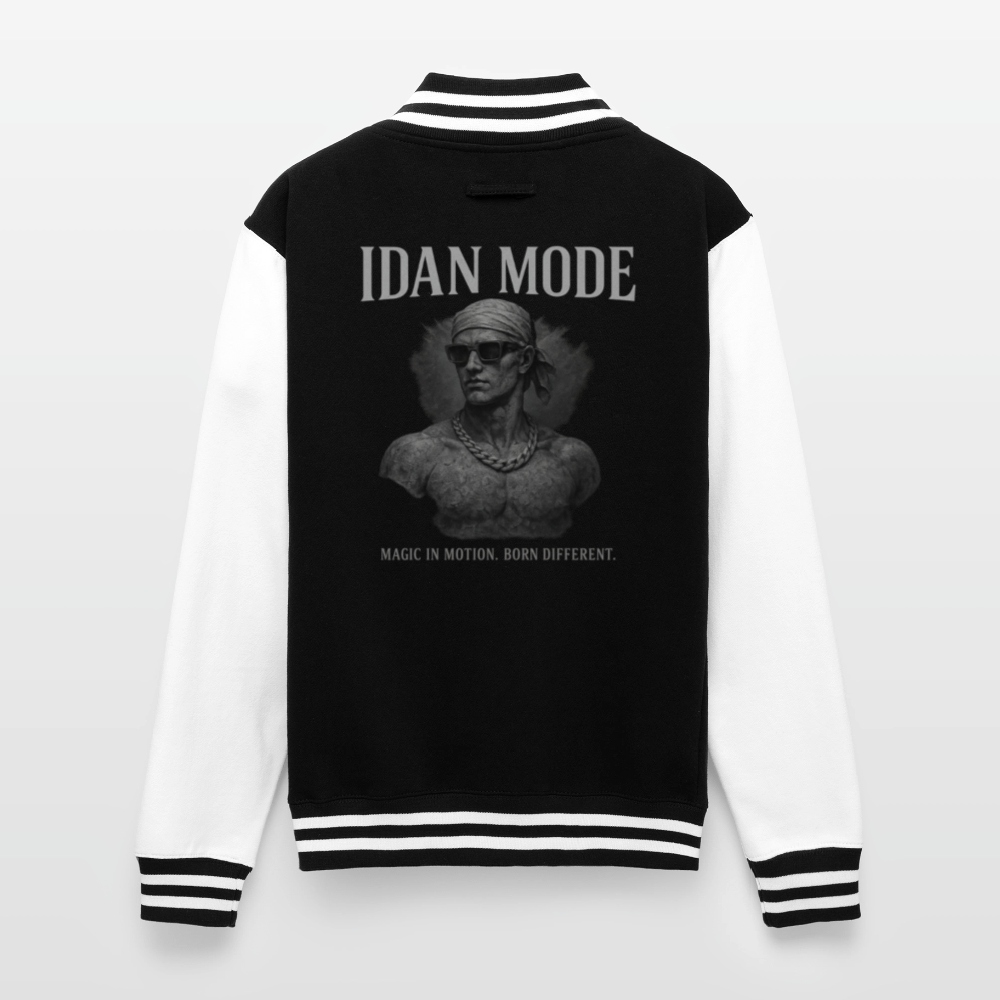 IDAN MODE | Unisex College Sweat Jacket - black/white