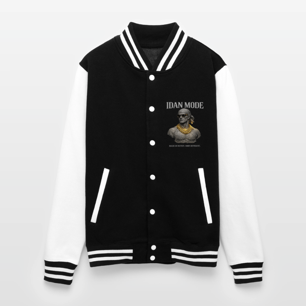 IDAN MODE - Unisex College Sweat Jacket Pocket - black/white