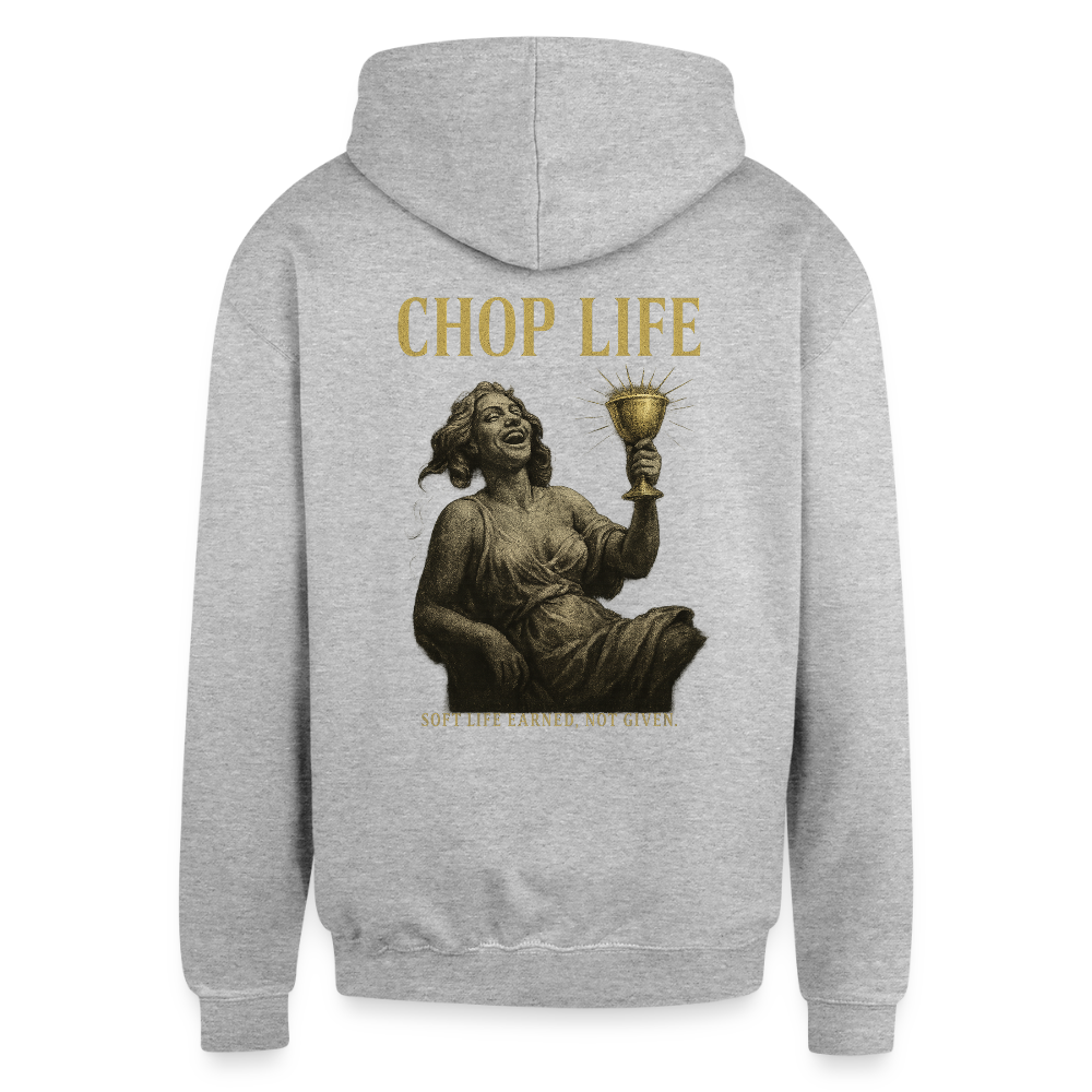 CR - Chop Life - Soft Life Earn. Not Given | Contrast Hoodie - heather gray/navy