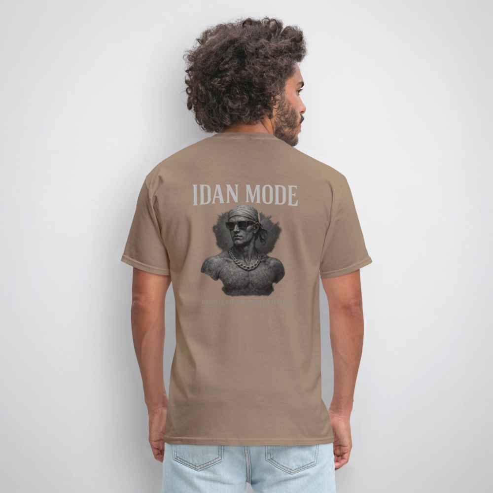 Men's T-Shirt | IDAN MODE Back Print - safari