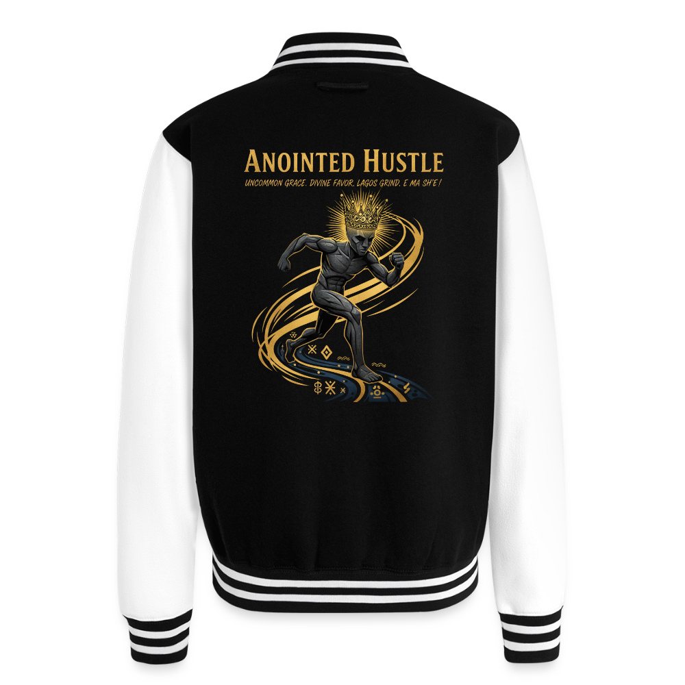 Anointed Hustle | Unisex College Sweat Jacket - black/white