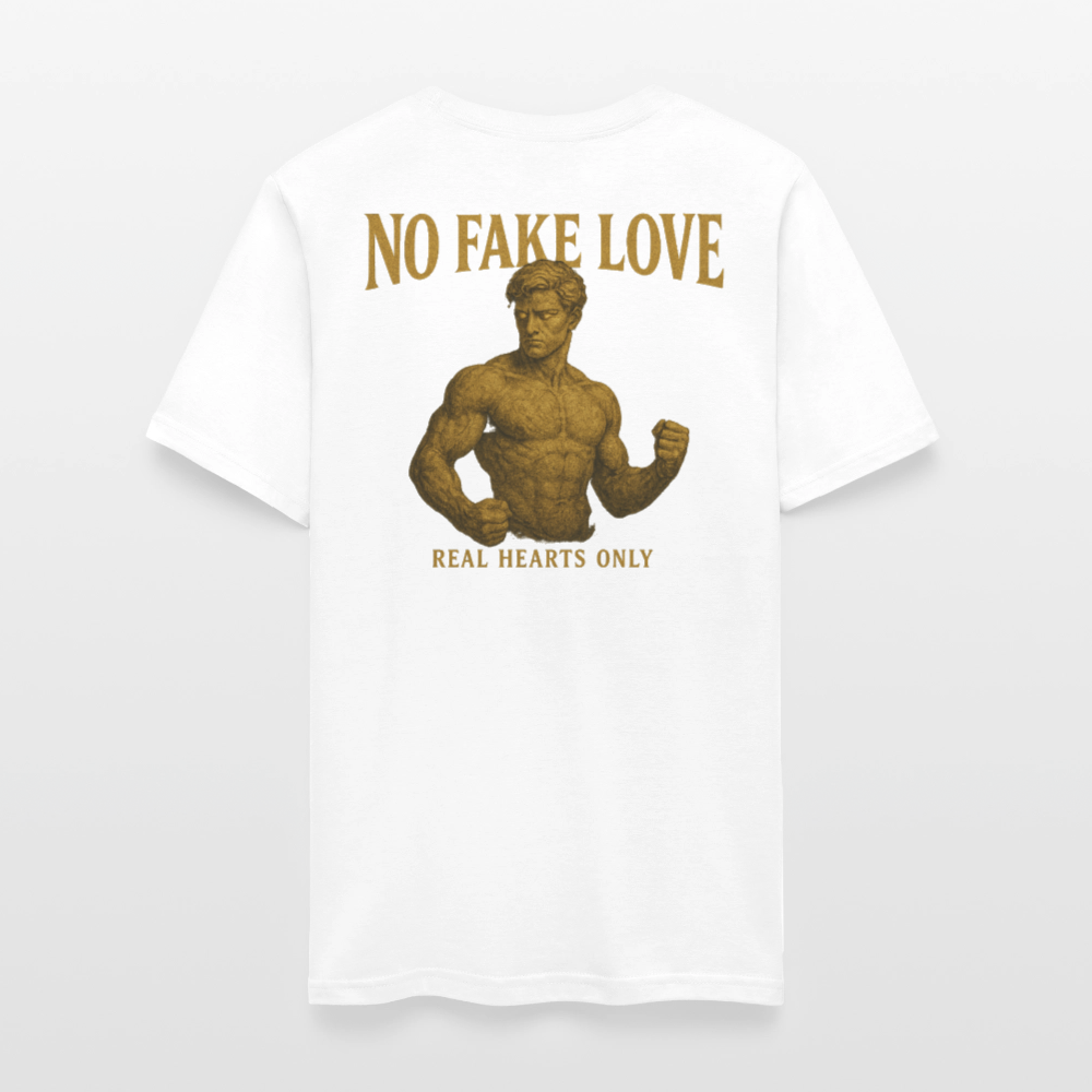 Men's T-Shirt | No Fake Love Back Print - white