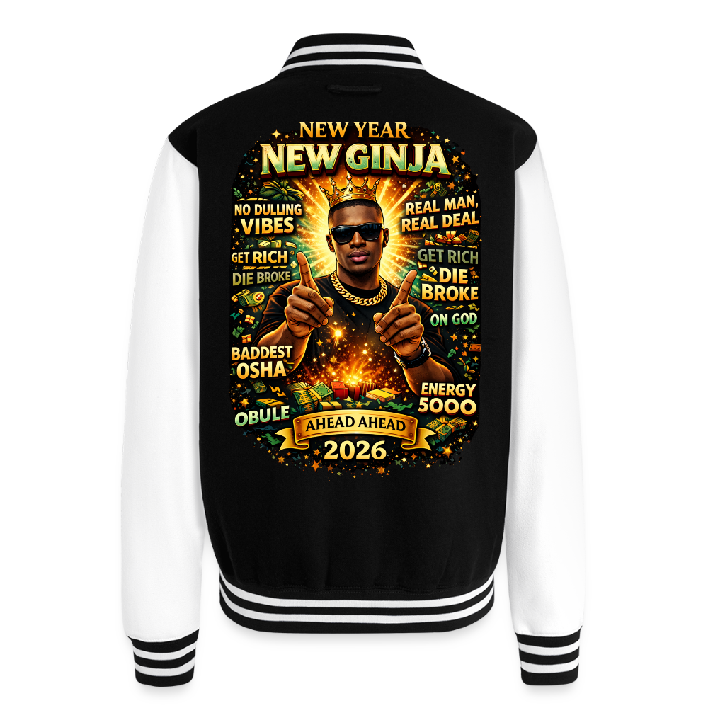 New Year, New Ginja | Unisex College Sweat Jacket - black/white