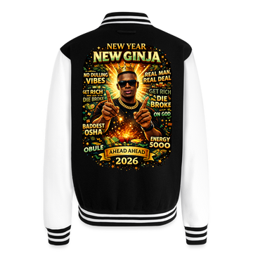 New Year, New Ginja | Unisex College Sweat Jacket - black/white