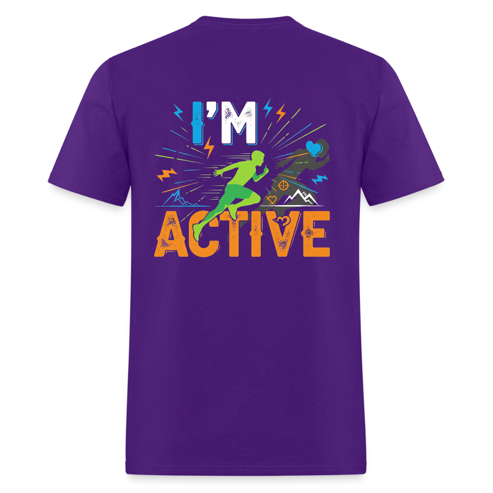Men's IM ACTIVE T-Shirt | Front & Back - purple