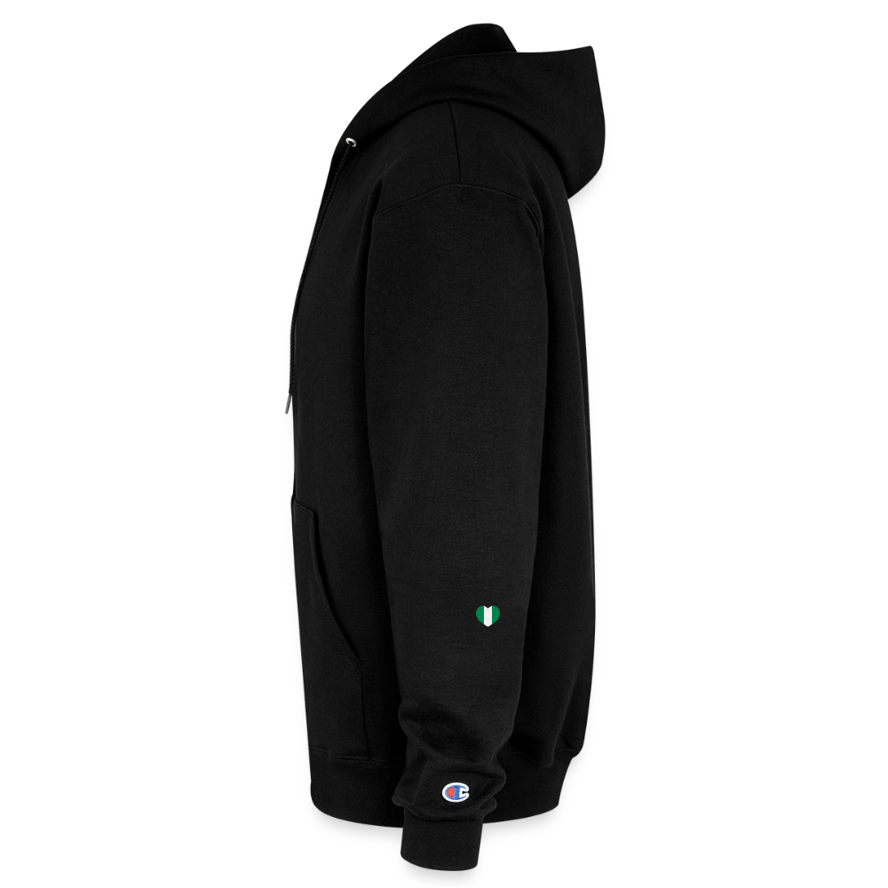 "IDAN MODE" BRUTALIST FULL ZIP-UP HOODIE // FP-BSPN - black