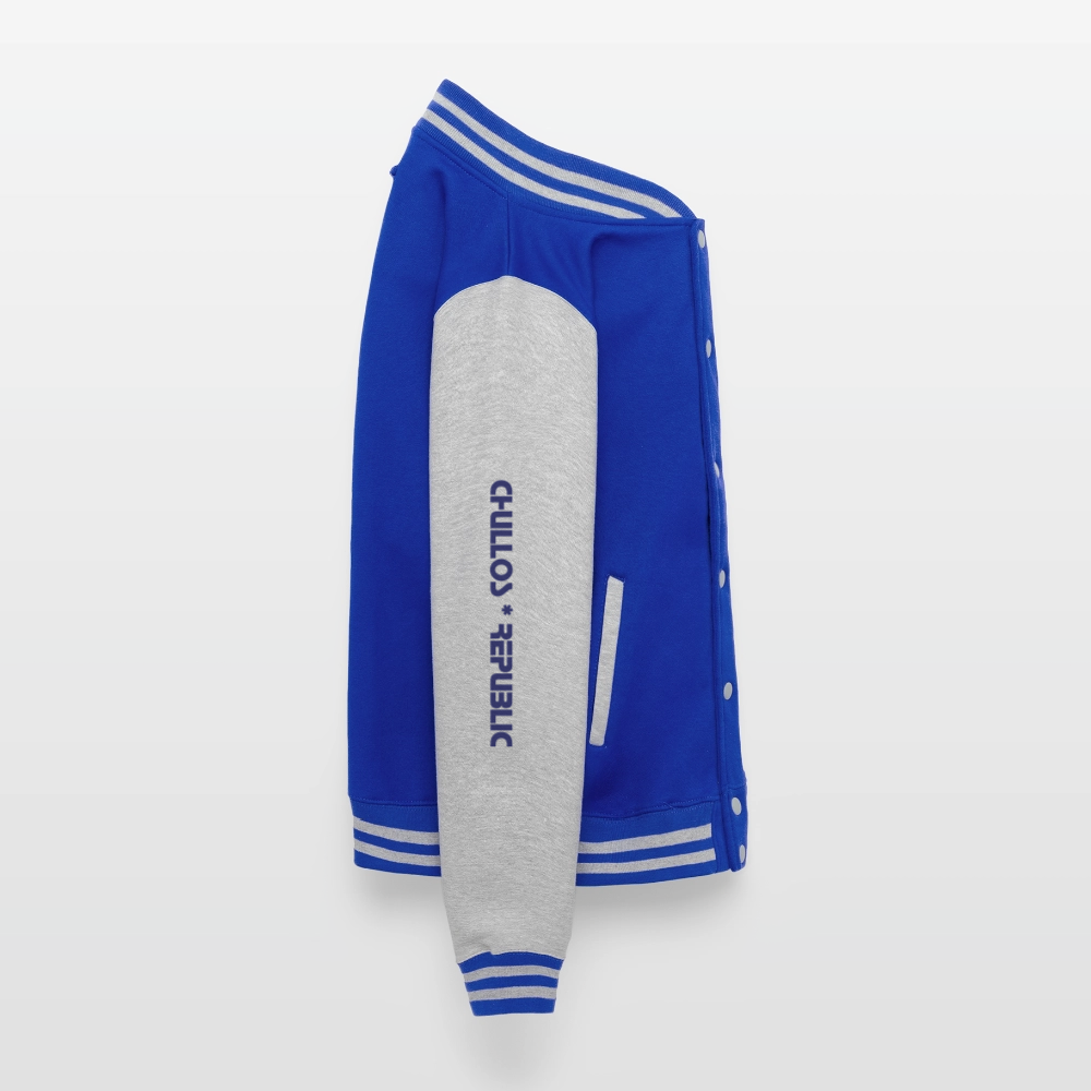 Lagos Varsity | Unisex Sweat Jacket - royal/heather grey