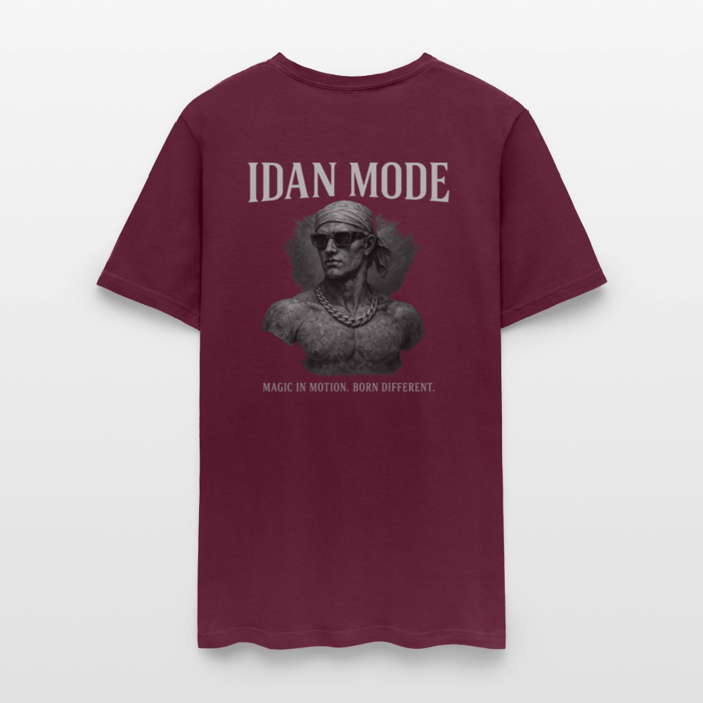 Men's T-Shirt | IDAN MODE Back Print - burgundy