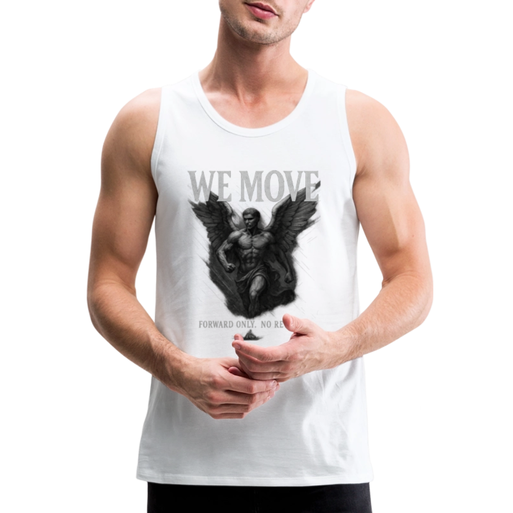 CR - Men's Premium Tank Top – WE MOVE | Forward Only. No Retreat - white