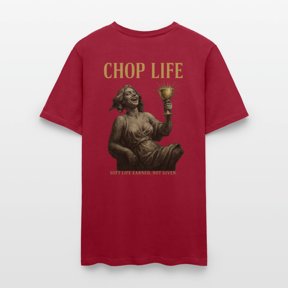 Men's T-Shirt | CHOP LIFE Back Print - dark red