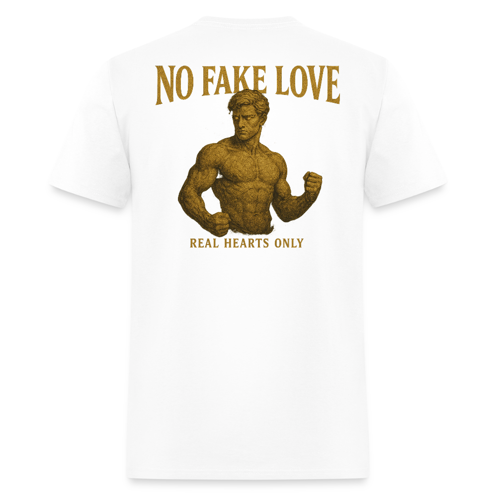Men's T-Shirt | No Fake Love Back Print - white