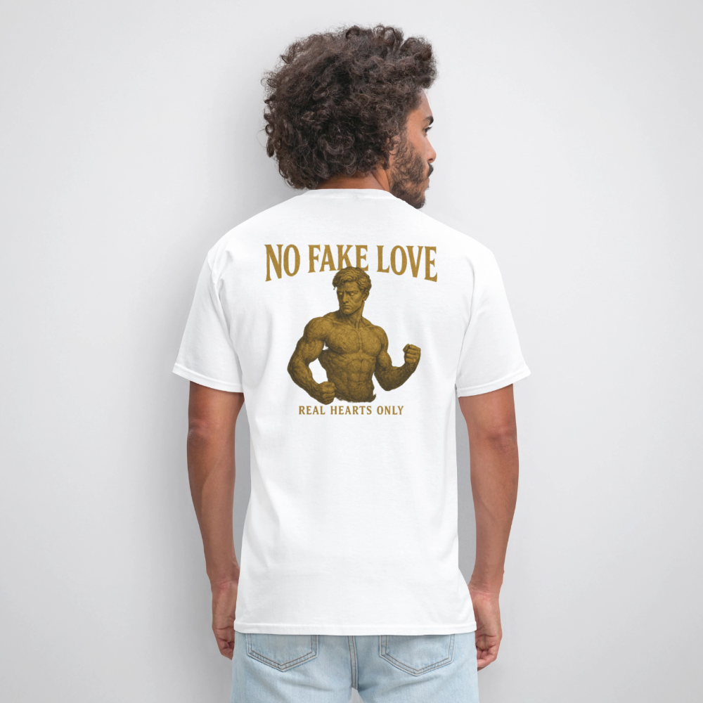 Men's T-Shirt | No Fake Love Back Print - white