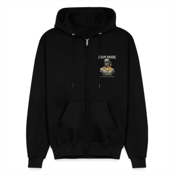 "IDAN MODE" BRUTALIST FULL ZIP-UP HOODIE // FP-BSPN - black