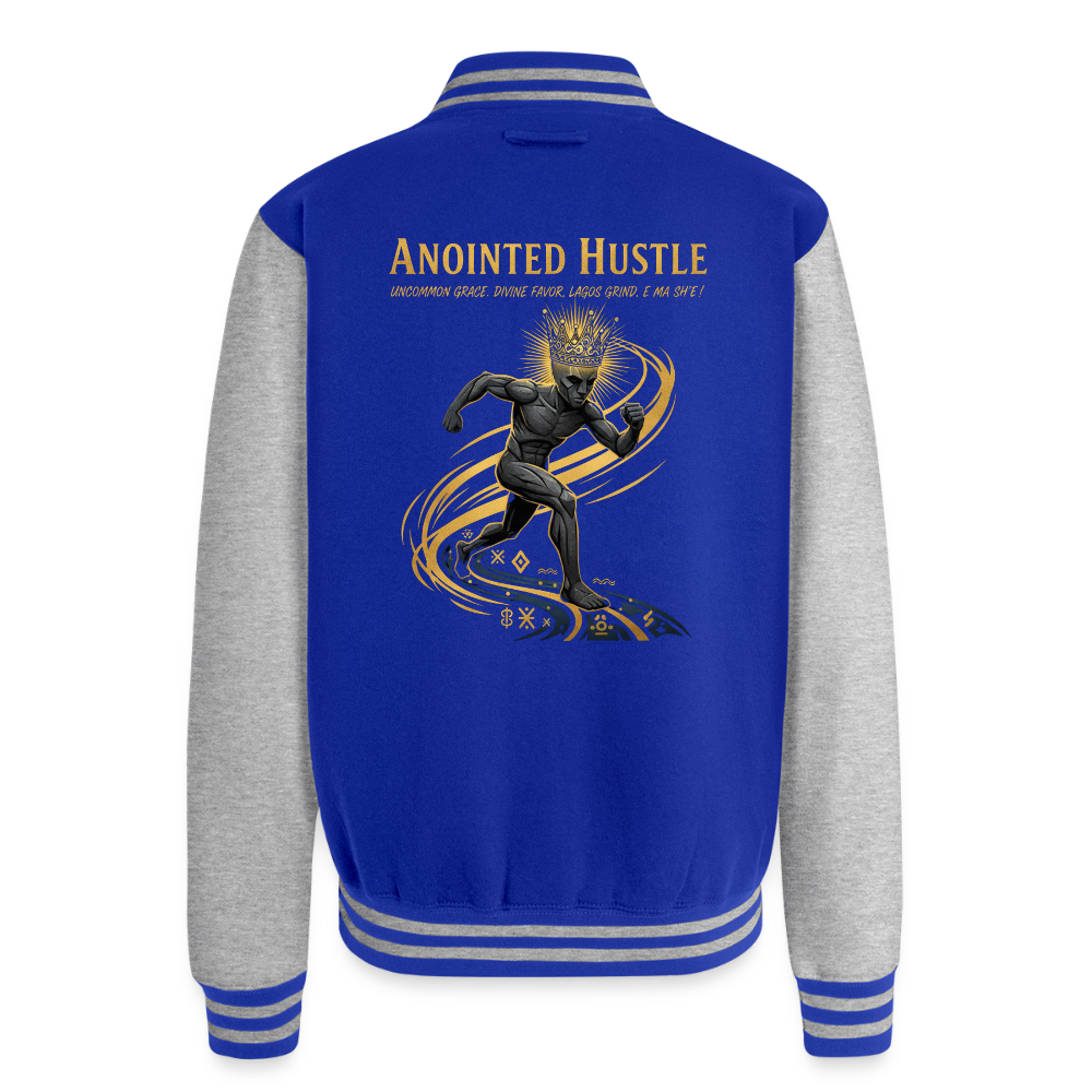 Anointed Hustle | Unisex College Sweat Jacket - royal/heather grey