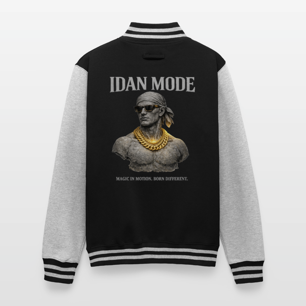 IDAN MODE X Unisex College Signature Sweat Jacket - black/heather grey