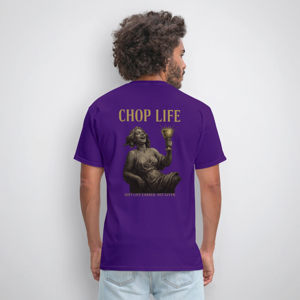 Men's T-Shirt | CHOP LIFE Back Print - purple